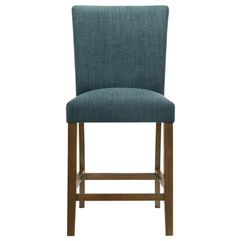 Paxton 5-piece Round Glass Top Counter Height Dining Set Teal Blue - 122178-S5TLB