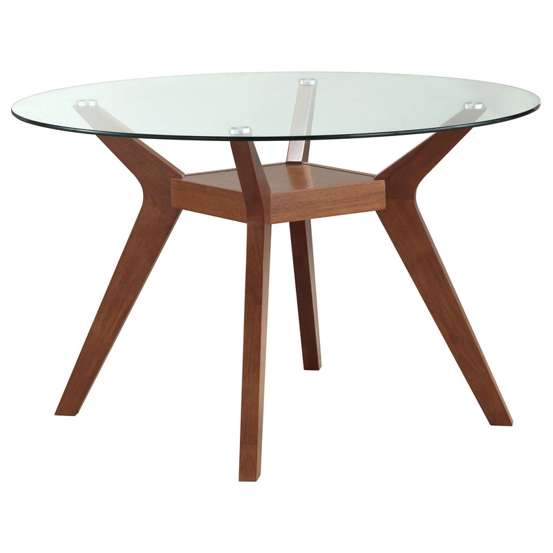 Paxton 5-piece Round Glass Top Dining Table Set Brown - 122180-S5K