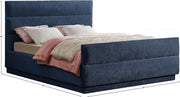 Paxton Chenille Fabric King Bed (3 Boxes) Blue - Gate FurnitureKing Bed