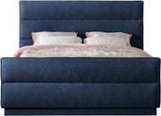 Paxton Chenille Fabric King Bed (3 Boxes) Blue - Gate FurnitureKing Bed