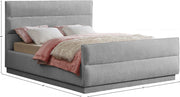 Paxton Chenille Fabric King Bed (3 Boxes) Grey - Gate FurnitureKing Bed