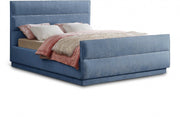 Paxton Chenille Fabric King Bed (3 Boxes) Light Blue - Gate FurnitureKing Bed