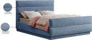 Paxton Chenille Fabric King Bed (3 Boxes) Light Blue - Gate FurnitureKing Bed
