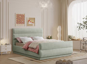 Paxton Chenille Fabric King Bed (3 Boxes) Mint - Gate FurnitureKing Bed