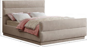 Paxton Chenille Fabric Queen Bed (3 Boxes) Beige - Gate FurnitureQueen Bed