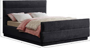 Paxton Chenille Fabric Queen Bed (3 Boxes) Black - Gate FurnitureQueen Bed