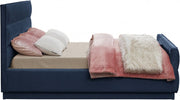 Paxton Chenille Fabric Queen Bed (3 Boxes) Blue - Gate FurnitureQueen Bed