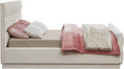 Paxton Chenille Fabric Queen Bed (3 Boxes) Cream - Gate FurnitureQueen Bed
