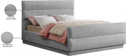 Paxton Chenille Fabric Queen Bed (3 Boxes) Grey - Gate FurnitureQueen Bed