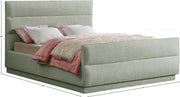 Paxton Chenille Fabric Queen Bed (3 Boxes) Mint - Gate FurnitureQueen Bed