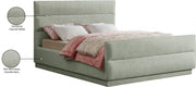 Paxton Chenille Fabric Queen Bed (3 Boxes) Mint - Gate FurnitureQueen Bed