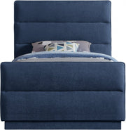 Paxton Chenille Fabric Twin Bed (3 Boxes) Blue - Gate FurnitureTwin Bed