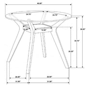 Paxton Round 48-inch Glass Top Counter Height Dining Table Brown - 122178BG