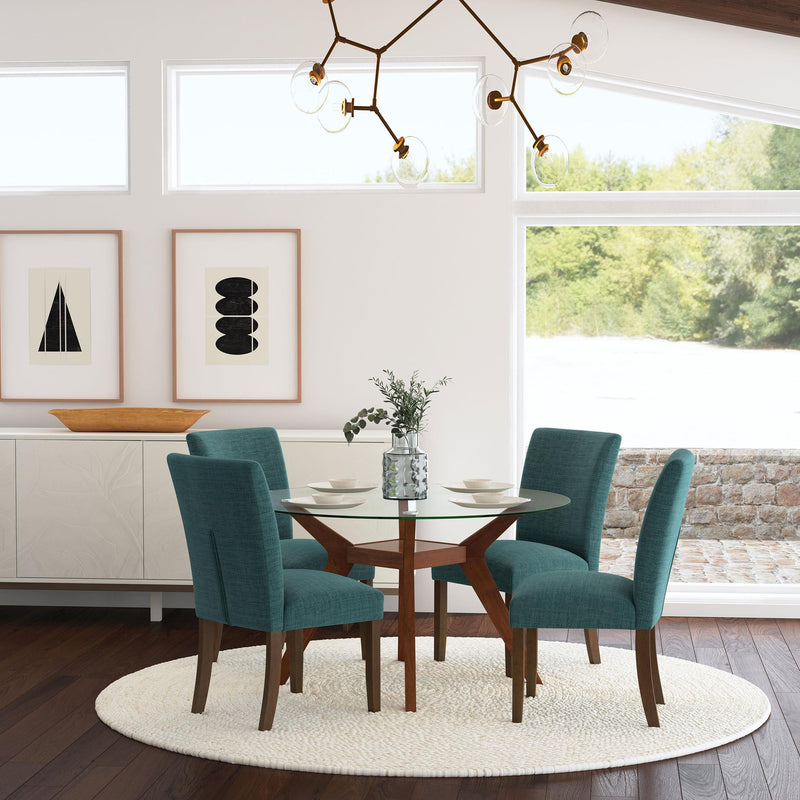 Paxton Upholstered Dining Side Chair Teal Blue (Set of 2) - 106377