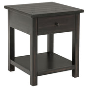 Payne 1-drawer Wood End Table with Shelf Distressed Java - 710567