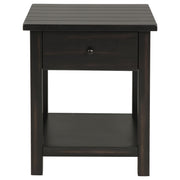 Payne 1-drawer Wood End Table with Shelf Distressed Java - 710567