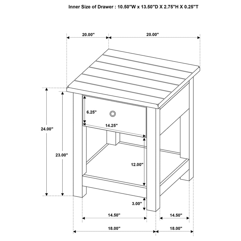Payne 2-piece Coffee and 1-drawer End Table Set White - 710558-S2