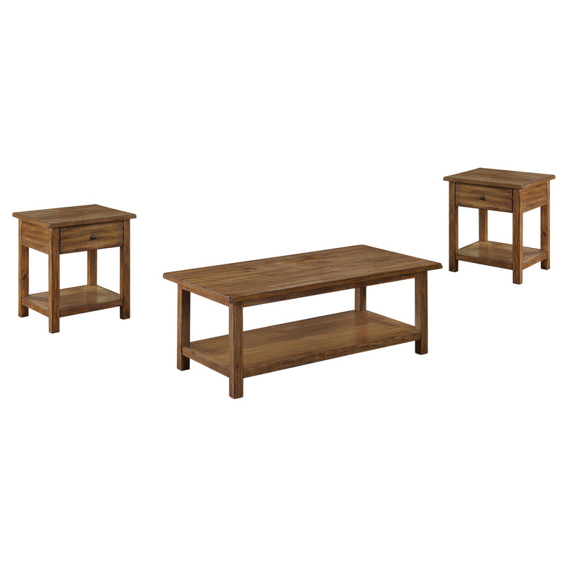 Payne 3-piece Coffee and 1-drawer End Table Set Brown - 710548-S3