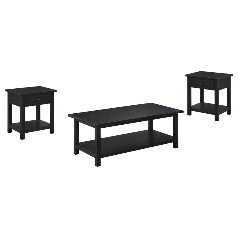 Payne 3-piece Coffee and 1-drawer End Table Set Java - 710568-S3