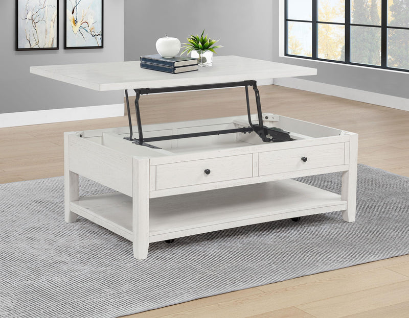 Payne 48-inch Mobile Lift Top Coffee Table Distressed White - 710555