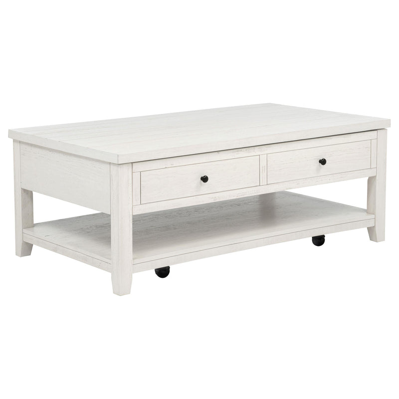 Payne 48-inch Mobile Lift Top Coffee Table Distressed White - 710555