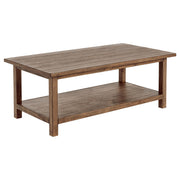 Payne Wood Coffee Table with Shelf Distressed Brown - 710548