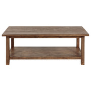 Payne Wood Coffee Table with Shelf Distressed Brown - 710548
