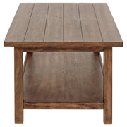 Payne Wood Coffee Table with Shelf Distressed Brown - 710548