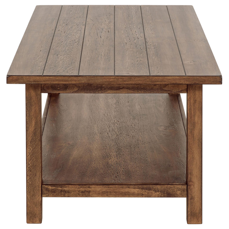 Payne Wood Coffee Table with Shelf Distressed Brown - 710548