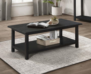 Payne Wood Coffee Table with Shelf Distressed Java - 710568