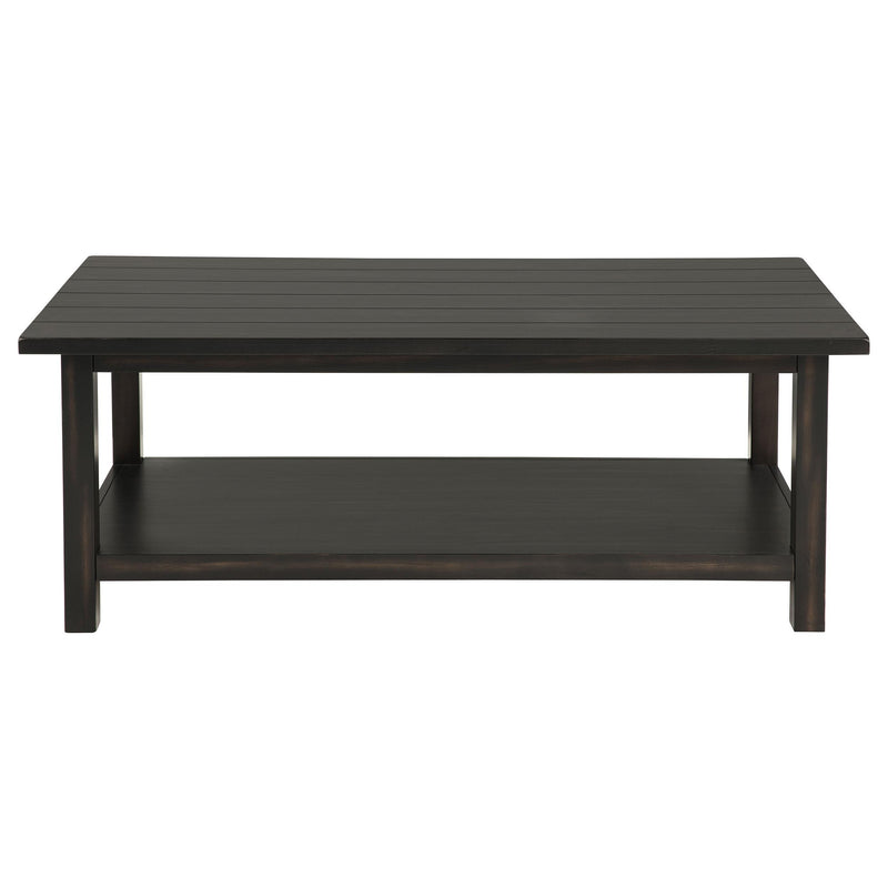 Payne Wood Coffee Table with Shelf Distressed Java - 710568