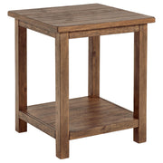 Payne Wood End Table with Shelf Distressed Brown - 710546