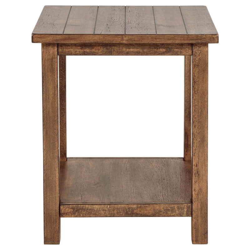 Payne Wood End Table with Shelf Distressed Brown - 710546