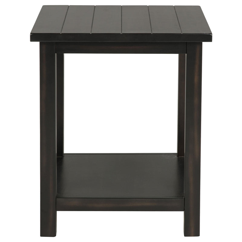 Payne Wood End Table with Shelf Distressed Java - 710566