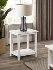 Payne Wood End Table with Shelf Distressed White - 710556