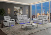 U6611 Grey 15 Power Reclining Sofa/Power Console Reclining Loveseat - U6611-GREY 15-PRS/PCRLS