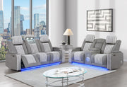 U8000 Grey Pwr Rec Sofa/Pwr Console Rec Loveseat W/Phr - U8000-GREY P2-PRS/PCRLS