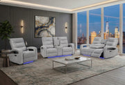 U6611 Grey 15 Power Reclining Sofa/Power Console Reclining Loveseat - U6611-GREY 15-PRS/PCRLS