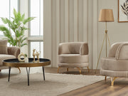 Pedro 3-pieces (Sofa & Loveseat & Chair) Livingroom in Beige - 200-SIM-PED-VELVET260-321