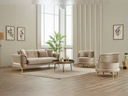 Pedro 3-pieces (Sofa & Loveseat & Chair) Livingroom in Grey - 200-SIM-PED-VELVET412-321