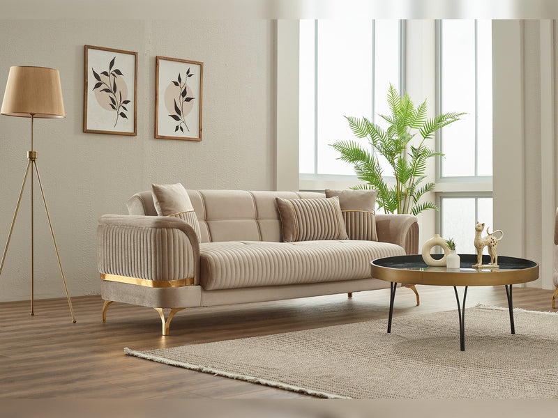 Pedro 3-pieces (Sofa & Loveseat & Chair) Livingroom in Grey - 200-SIM-PED-VELVET412-321