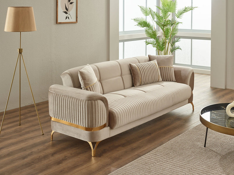 Pedro 3-pieces (Sofa & Loveseat & Chair) Livingroom in Grey - 200-SIM-PED-VELVET412-321
