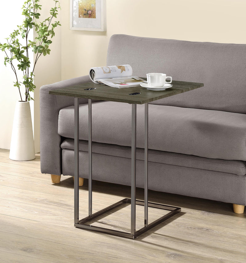Pedro Expandable C-Shaped Sofa Side Table Weathered Grey - 902864