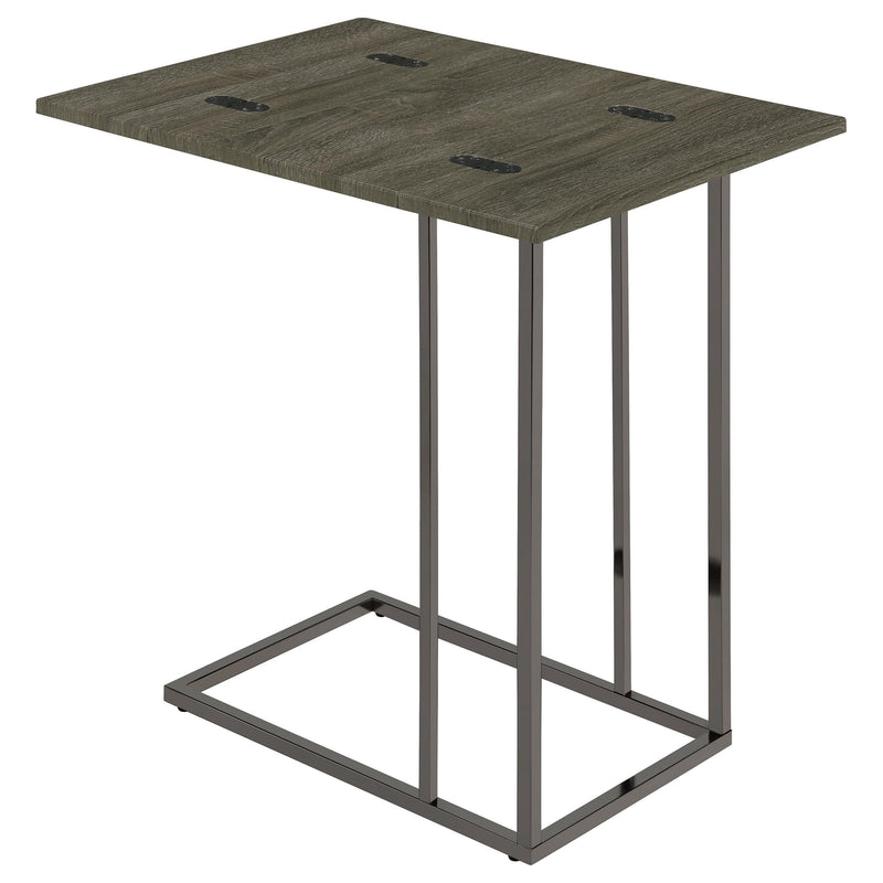 Pedro Expandable C-Shaped Sofa Side Table Weathered Grey - 902864