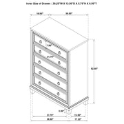Pembroke 5-drawer Chest of Drawers Washed Oak - 215925