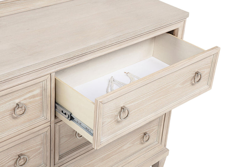 Pembroke 6-drawer Bedroom Dresser with Mirror Washed Oak - 215923M