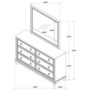 Pembroke 6-drawer Bedroom Dresser with Mirror Washed Oak - 215923M