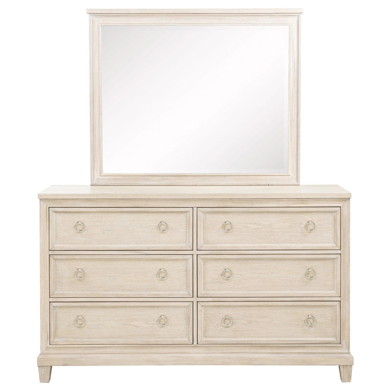 Pembroke 6-drawer Bedroom Dresser with Mirror Washed Oak - 215923M