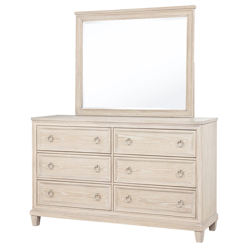 Pembroke 6-drawer Bedroom Dresser with Mirror Washed Oak - 215923M