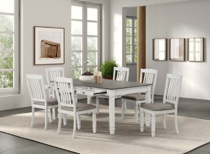 Pendola Rustic White Dining Table - FM3427WH-T